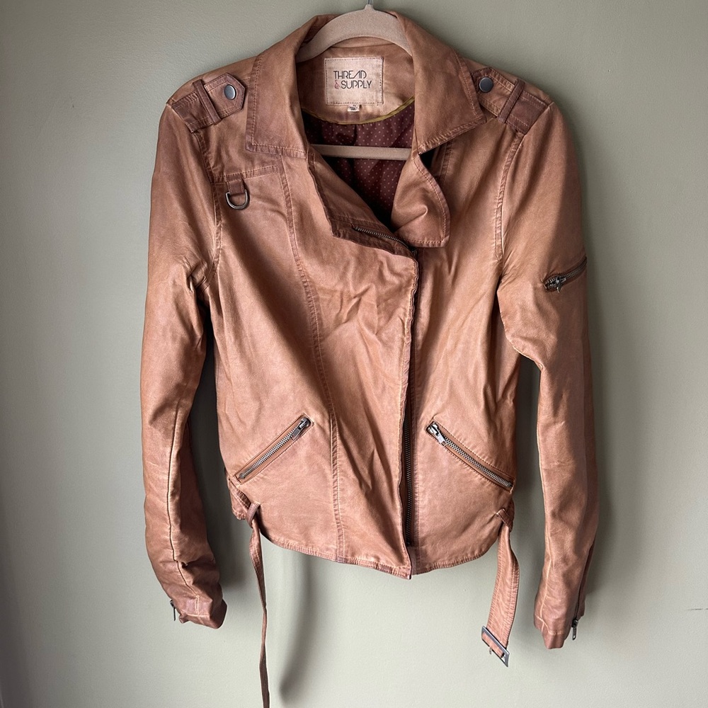 Women's Brown Camel Leather Jacket